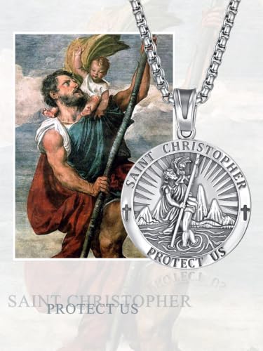 ADMETUS 925 Sterling Silver Patron Saint Medals A00-Saint Christopher Non-personalized