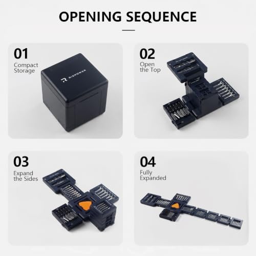 Rispower 55-in-1 magnetic screwdriver set and precision tool cube kit in jet black for electronics repair