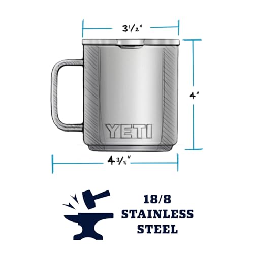 YETI Rambler 10 oz Ceramic Lined Stackable Mug, Vacuum Insulated, Stainless Steel with MagSlider Lid, Northwoods Green