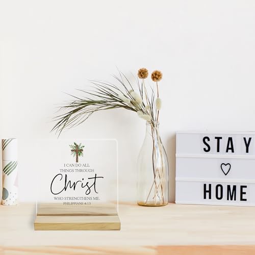 Inspirational Religious Gifts Decor Sign, Christian Gifts for Women Acrylic Plaque Christ