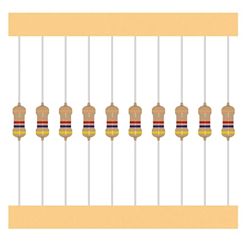 50 Values 1/4 W Resistor Assortment from 0 Ohm to 10 m Ohm 1/4 Watt Carbon Film Resistors Set 5% Tolerance 1/4 W Carbon Film Resistor Kit Resistance Electronics 50 Values 1/4W 5%