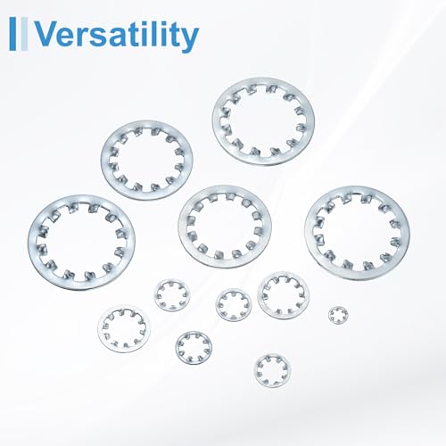 uxcell 20Pcs 5/8 Internal Tooth Lock Washer, 304 Stainless Steel Multi-Tooth Star Washer Locking Fastener, Silver Tone