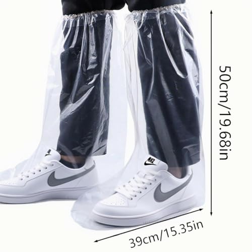 20 Pairs Waterproof Shoe Cover, Waterproof Overshoes, Boot Covers with Elastic Band, Bicycle Rain Shoes, Transparent Overshoes, Waterproof, for Snow and Rain Resistant (White)