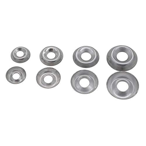 [Australia - AusPower] - 120PCS Screw Cup Washers #6#8#10#12 Countersunk Screws Finishing Stainless Steel Cup Countersunk Finish Washer Assortment Set 