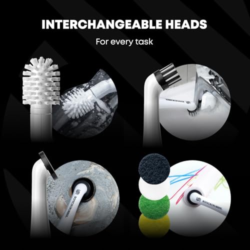 SonicScrubber Household Cleaning Brush - Electric Scrubbing Brush - Home, Kitchen & Bathroom - Removes Mould & Cleans Grout (Washing-Up System) Washing-up System