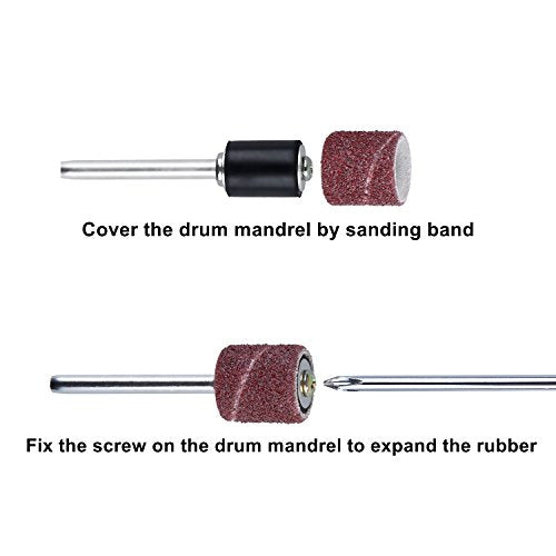 Sanding Accessories Drum Sander, Drum Grinding (Pack of 132) Perfect Set with Sanding Belt Covers and Rubber Drums