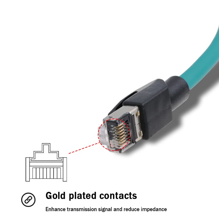 M12 X-Code Ethernet TAIYO High-Flex Cognex Camera Network Cables 5M Black