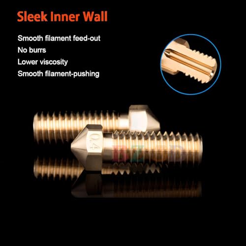 Vyper All Metal Hotend,Upgrade Bi-Metal Heatbreak,Heater Block Aluminum,Brass Nozzle 0.4mm for Vyper,Kobra Max,Kobra Plus 3D Printer for Volcano V5 J-Head Hotend. Brass Nozzle Kit