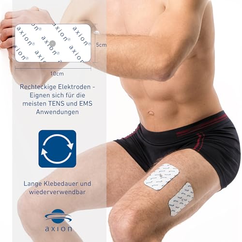 Sanitas Beurer Compatible Clectrodes 10x5 cm, 4 Pieces | Compatible with Sanitas TENS device and EMS muscle stimulator (eg SEM43, SEM44) & Beurer (eg EM49, EM56). Reusable