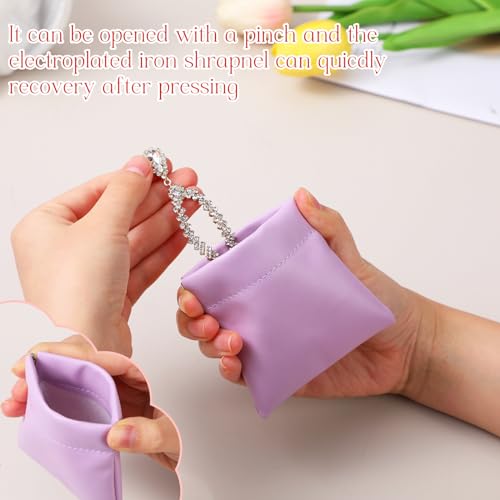 50 Pcs PU Leather Jewelry Pouch Travel Bag Gift Bags Pocket Cosmetic Bag Portable Jewelry Organizer (Multicolor) Multicolor