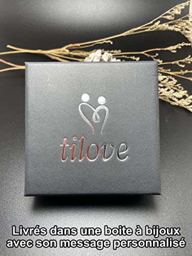 TILOVE Set of 2 necklaces for women with heart pendant mother daughter 2 personalised jewellery in a box with good luck message. Gift idea for birthdays, Christmas, Mother's Day, Stainless Steel