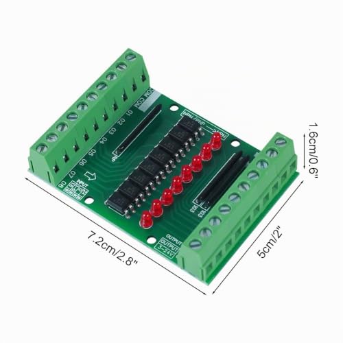 Optocoupler Isolation Module, DC 12V-24V 8-Channel Optocoupler Isolation Board, 8-Channel NPN Low High Level Output Signal Converter
