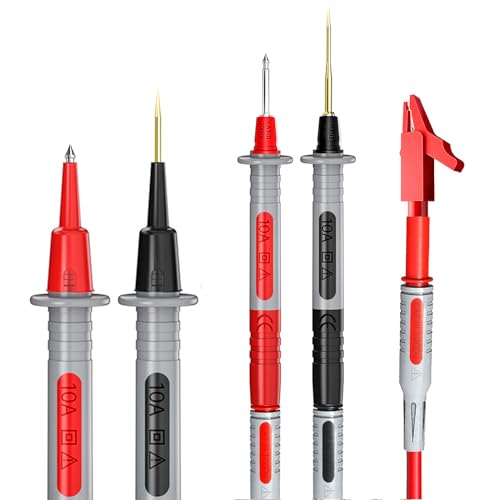 Multimeter Test Leads Kit 4mm Banana Plug Cable | Test probe, 8 pieces interchangeable precision sharp test probes, crocodile clips, for multimeter electrical testing Style C