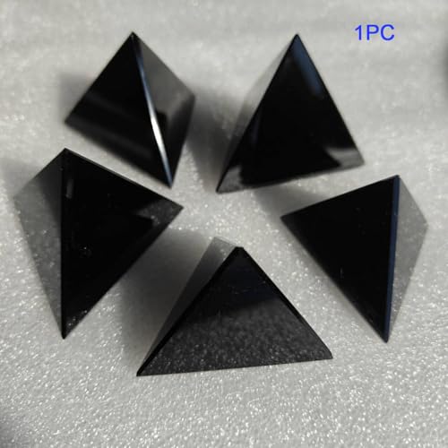 Obsidian Pyramid Black Obsidian Crystal 1.57~2.3 Inch Natural Polished Crystal Tetrahedron for Healing Protection Meditation Reiki Energy Grid Stone Home Office Desk Decor. Gemstone Crystals