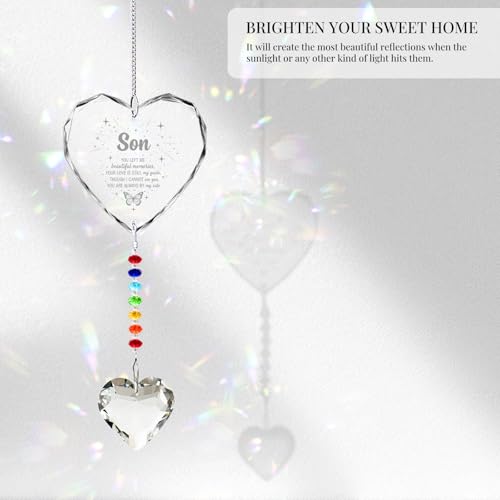 Hegelda Memorial Gifts for Loss of Son Crystal Suncatcher