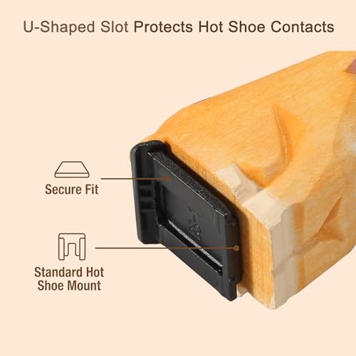 Wooden Orange Cat Hot Shoe Cover for Fuji X100VI XT5 XT4 XT3 XT30III hot shoe cover - Orange cat