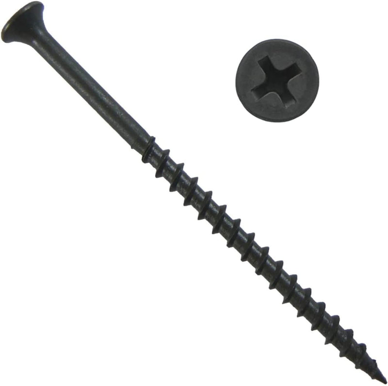[Australia - AusPower] - Screws #8 x 3 Drywall Screws 120PCS Coarse Thread Sheetrock Wood Screws with Phillips Drive,1 LBS Flat Truss Head Self Tapping Screws Black Phosphate Coated Stainless Fast Self Tapping #8X3 
