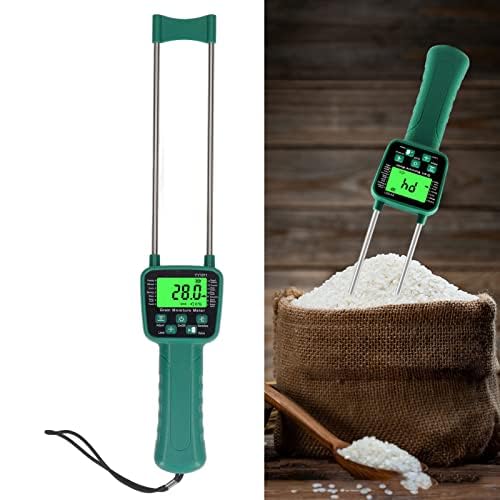 [Australia - AusPower] - Pwshymi Grain Moisture Tester with Probe, Digital Grain Tester, Auto Shutdown Wheat Meter Easy Portable Backlight Voice Broadcast for Monitoring and Ensuring Optimal Dry Food Quality 