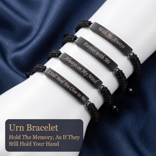4 Pack Adjustable Braided Ashes Bracelet for Men Women