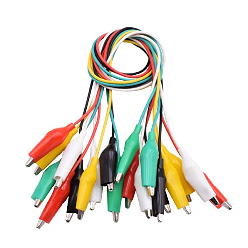 Hailege Alligator Clips Wire Alligator Test Leads Length 20.5 Inch for Circuit Connection Electronic Testing Experiments Electronics DIY Two Bundles Five Colors Pack of 20
