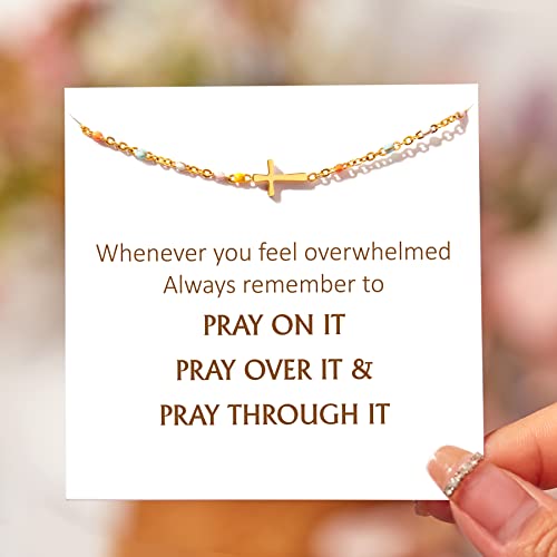 STORYJEWELLERY Cross Bracelet, Christian Bracelets for Women, Faith Gifts