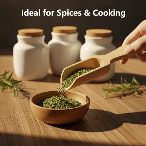 100 Pack Mini Wooden Spoons for Jars, Bath Salts, Spices, Sugar Scrubs, Cooking, Tea, Candy - Natural Wood Scoops, 2.95 Inch (100 Pack) 100