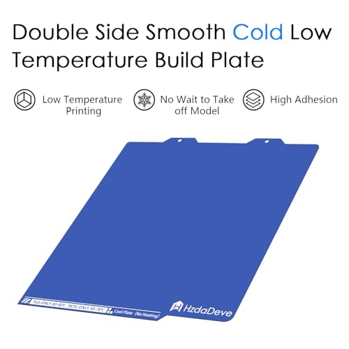 HzdaDeve Improved Cooling Plate for A1 Mini Low Temperature Cold Building Plate 183.5 x 183.5 mm Double-Sided Smooth Plate Bed PEI Platform for Bambu Lab 3D Printer (no heating/no glue)
