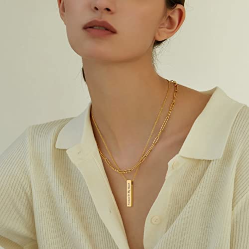 GOLDCHIC JEWELRY Stainless Steel Urn Necklace for Ashes for Men Women, Personalised Photo Keepsake Urns Pendant Necklaces Waterproof Engraved Cremation Jewellery, Cat Cross Cube Heart Memorial Gifts 02.bar-gold