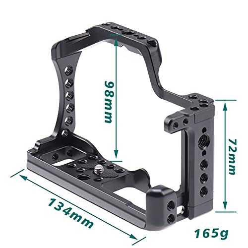 Hersmay EOS M50 Mark II Camera Cage for Canon EOS M50II M50 M5 Mirrorless Vlogging Camera Kit with Cold Shoe,Handle Locating Holes,Multiple 1/4" 3/8" Screw Holes