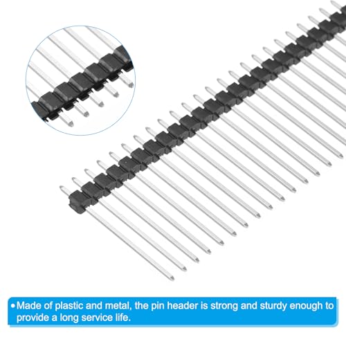 PATIKIL Pack of 10 DIP Pin Headers Single Row 40P 20mm Length Copper Plated for PCB