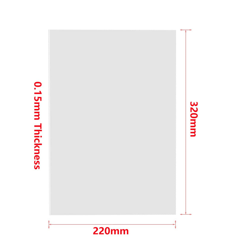 KOYOFEI 6 PCS FEP Film 3D Printer Accessories Spare Parts, FEP Film for ELEGOO Saturn 2, Saturn3, Sonic Mighty 8K, Photon M3 Premium, Photon M5, Halot Mage 10.1 inch Resin 3D Printer 320x220x0.15mm 320x220mm