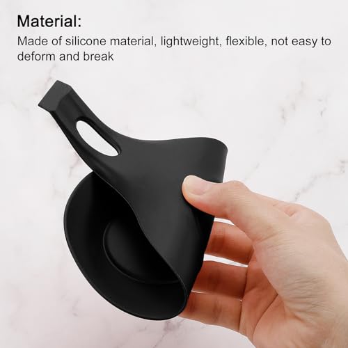uxcell Silicone Spoon Rest, 7.68" x 3.74" Heat Resistant Kitchen Utensil Holder Spatula Ladle Rest for Counter Stove Top, Black 16Pcs 16