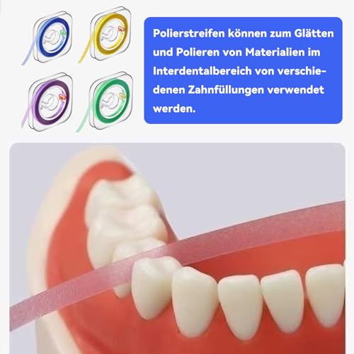 Pack of 4 tooth polishing strips, tooth sandpaper, stone remover for spaces