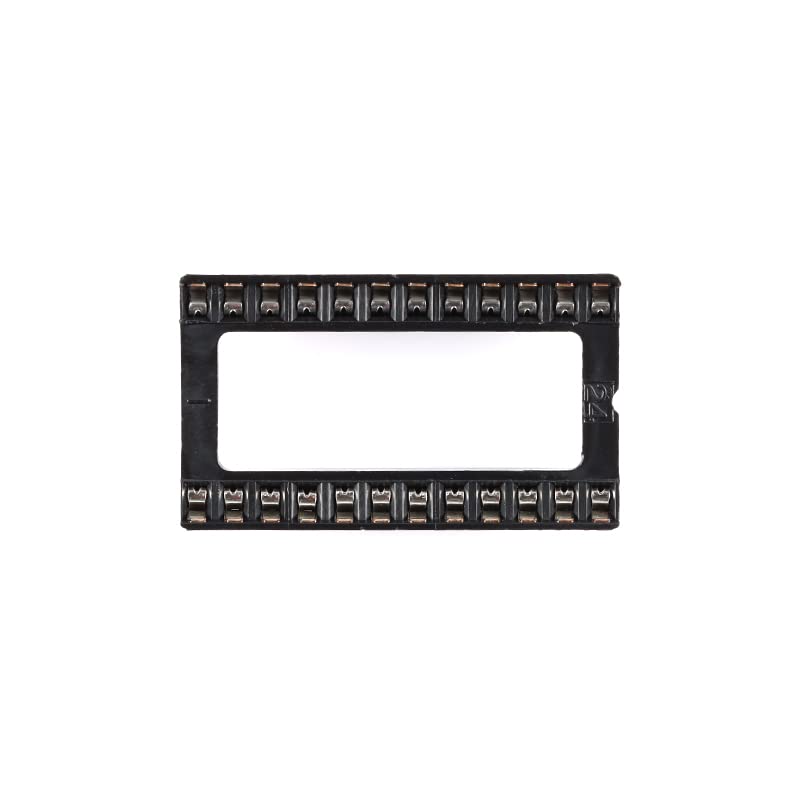 [Australia - AusPower] - 8Pcs IC Socket Wide 24P DIP IC Chip Socket Adaptor 2.54mm Pitch Dual Row 24 Flat Pin Wide 24P Wide 