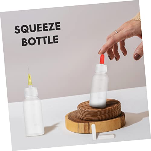 6 Sets Plastic Bottle with Mini Tip Bottle Dispenser for Liquid Flux Glue Dispenser Point Injections Adhesive Bottle with Precision Tip Approx. Glue 1