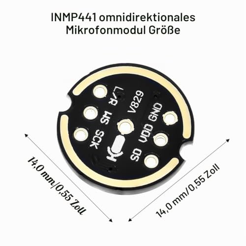 Pack of 6 INMP441 Omnidirectional Microphone Module 24 Bit I2S Interface Digital Output Compatible with ESP-32 Arduino