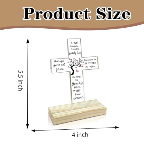 Acrylic Decor Sign Plaque With Stand Gifts For men women, Table decorations for Mom Dad Grandma Friends (Cross0630)