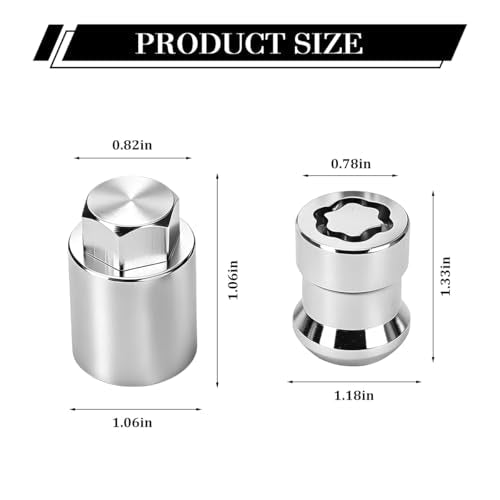 5 Pack M12 x 1.5 Wheel Locks Replacement for 00276-00900, Silver