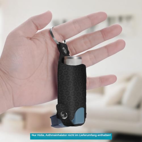 MEDMAX Asthma Inhaler Holder Neoprene Case Holster | Lightweight carry bag with carabiner hook, holder compatible with Ventolin inhaler, (inhaler not included, case only)