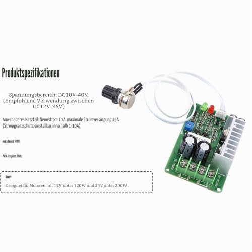 12V 24V 36V 15A PWM DC Motor Speed Controller with Potentiometer and Overload Protection