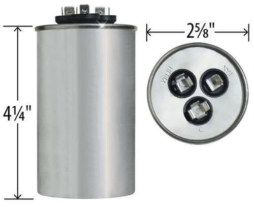 97F9850-50 + 5 uf MFD 440 Volt VAC - GE Round Dual Run Capacitor Upgrade