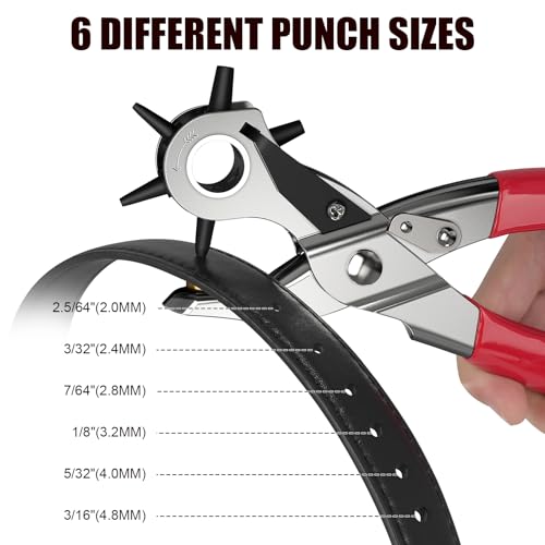 NEU MASTER heavy-duty leather hole punch set for belts, watch bands, straps, dog collars, shoes, and crafts