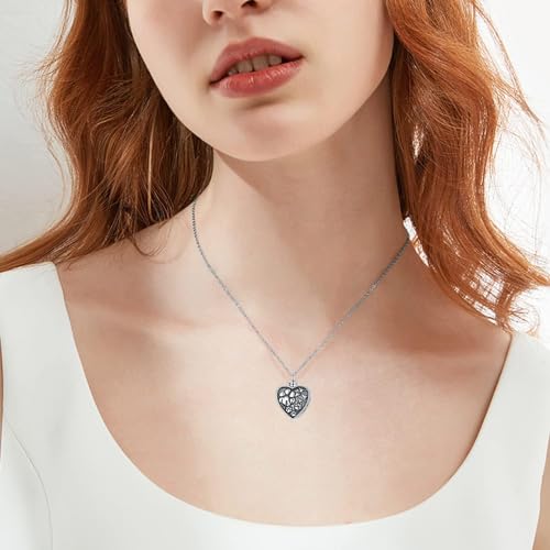Cremation Necklace for Ashes 925 Sterling Silver Pet Paw/Butterfly Memorial Cremation Keepsake Pendant Jewelry Women Keepsake Bereavement Gift C1-Pet