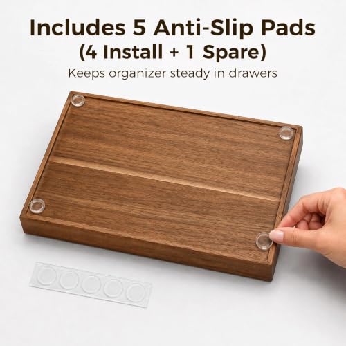 MinBoo Bamboo Coffee Pod Storage Holder Drawer Insert for Counter Compatible Nespresso Vertuo Vertuoline Capsules for Kitchen, Home, Office, Coffee Station Acacia Wood