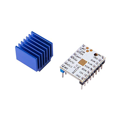 3D Printer TMC2208 Stepper Motor Driver,TMC2208 V1.2 Stepper Driver Module Carrier with Heat Sink Screwdriver for 3D Printer Controller Mother Boards Reprap Ramps1.4 MKS Prusa i3 Ender-3 Pro, 5PCS