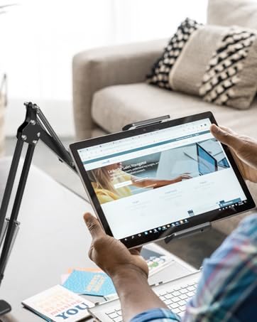 [Australia - AusPower] - Foldable Tablet Stand, Tablet Mount Adjustable for Bed,Universal Flexible Tablet Holder with 360 Degree Rotation for iPad/iPhoneX/iPad Pro/N-Switch,or Other 4.5~13.5 Inches Devices (Black) Black 