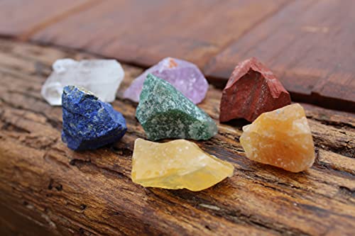 Lynpha Vitale - 7 Chakra Stones - Healing Stones for Crystal Therapy - Anxiety Relief - Seven Natural, Pure Healing Crystals for Protection