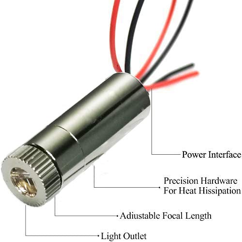 CTRICALVER 1 x 405nm 3-5V Purple Laser Cross Module Diode w/Driver Plastic Lens + 1 x AA Battery Holder