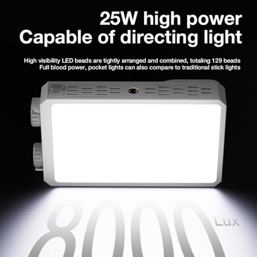 U40 LED Video Light, 40W Portable LED Camera Light, CRI 98+ 2500K~9000K 8000 Lumens Pocket-Sized Selfie Fill Light, Temperature Control Built-in Rechargeable Battery PD Charging 40.0 Watts