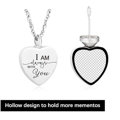 3 pcs Heart Urn Necklace for Ashes for Women Men Cremation Urns Memorial Pendant Necklace Ashes Holder Stainless steel Keepsake Necklace Cremation Jewelry